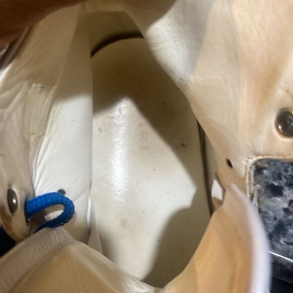 Amiri white brown leather leopard print sunset high top sneakers men sz 38 - Picture 4 of 7